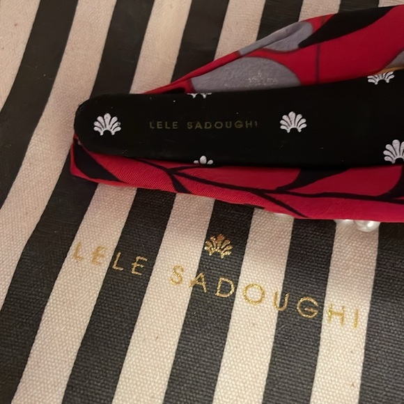Lele Sadoughi Burgundy Lemon Headband with Pearls